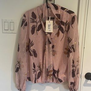 Savanna Printed Tie Neck Blouse- TED BAKER Size 3- US Size 8-10
